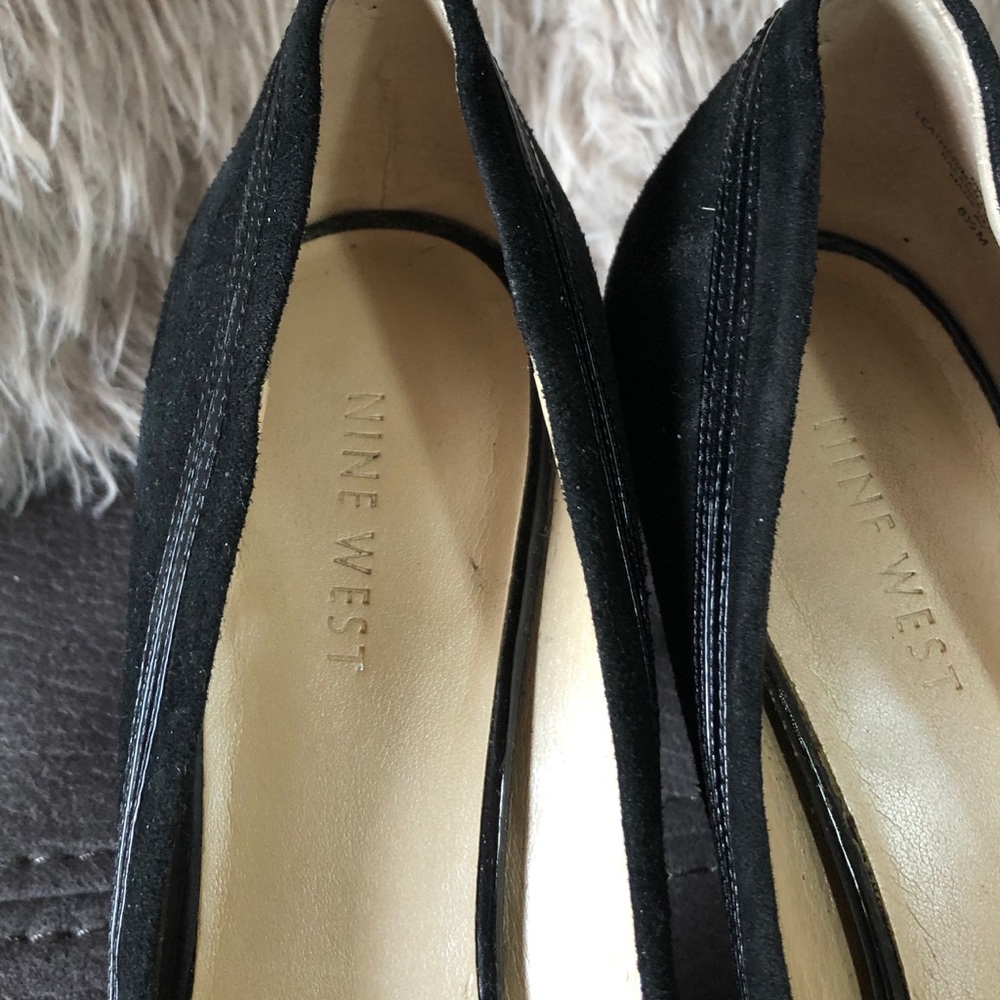 🩷SOLD❤️NINE WEST Black Suede Heels Size 8.5 - Picture 9 of 10